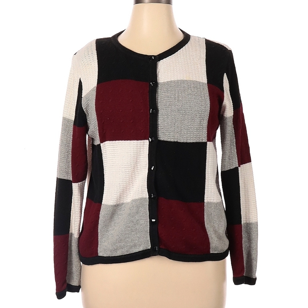Christopher & Banks, long sleeve, color block, cardigan XL
